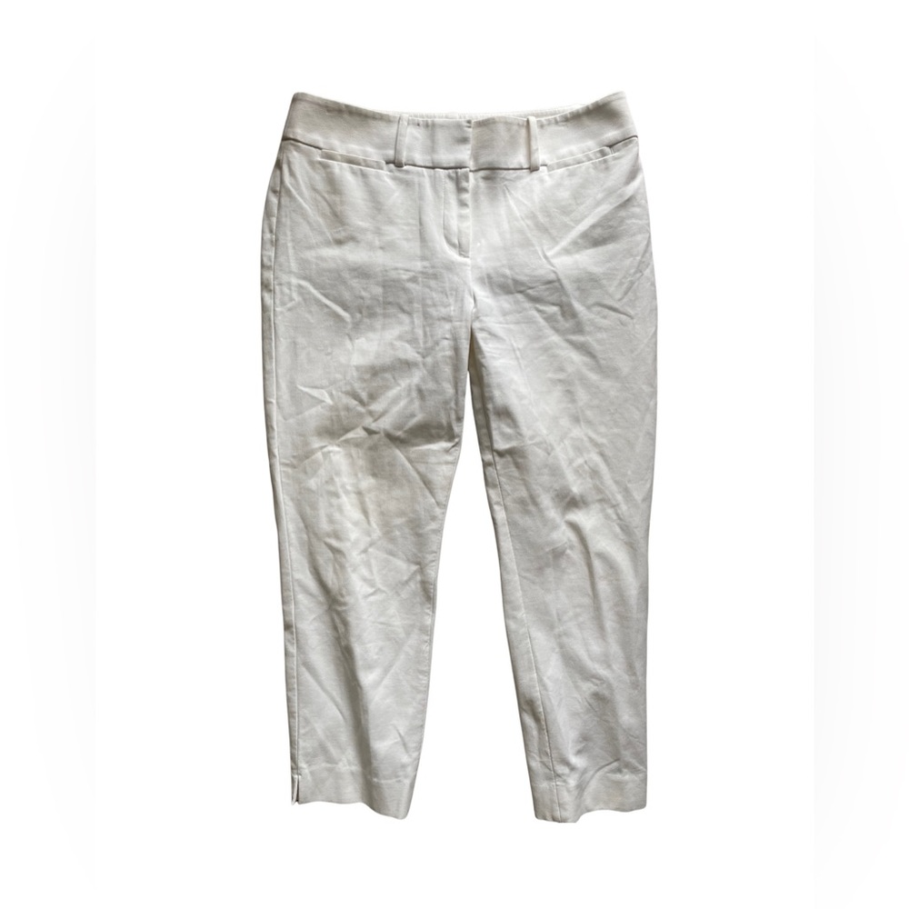 Women’s Size 8 Julie Cut White Capri Pants By Ann Taylor Loft